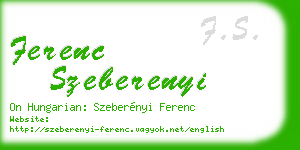 ferenc szeberenyi business card