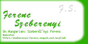 ferenc szeberenyi business card